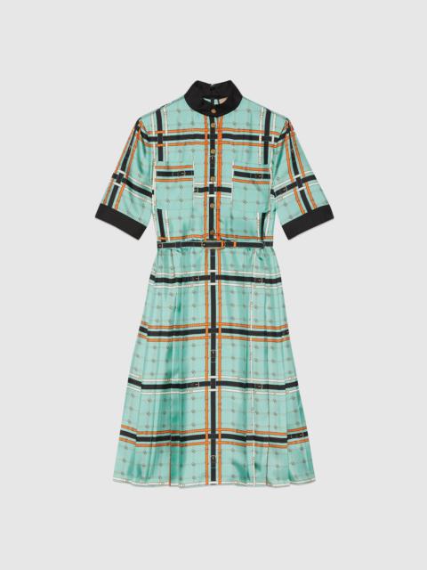 GUCCI GG belt print silk dress