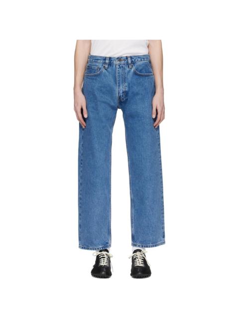 Blue Skateboarding Baggy 5 Pocket Jeans