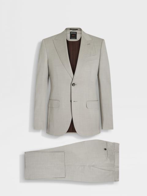 ZEGNA LIGHT BEIGE CENTOVENTIMILA WOOL SUIT
