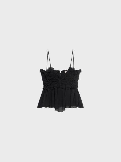 Blumarine GEORGETTE TOP WITH RUFFLES AND FLOUNCES