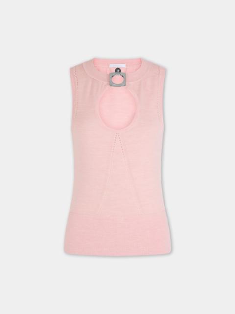 rabanne DINH VAN X RABANNE LIGHT PINK KNIT TOP WITH SIGNATURE JEWELS
