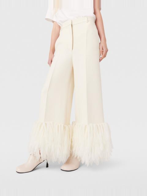 High-Rise Wide-Leg Feather Pants