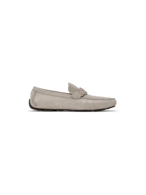 FERRAGAMO Grey Suede Peter Loafers