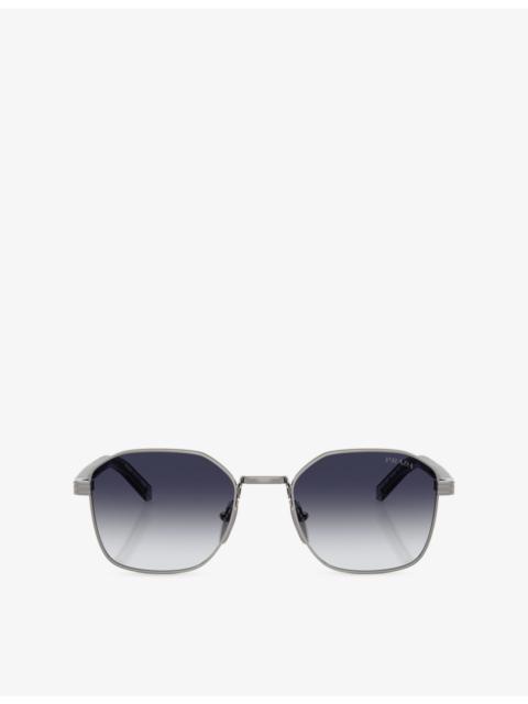Prada PR C50S Square-Frame Steel Sunglasses