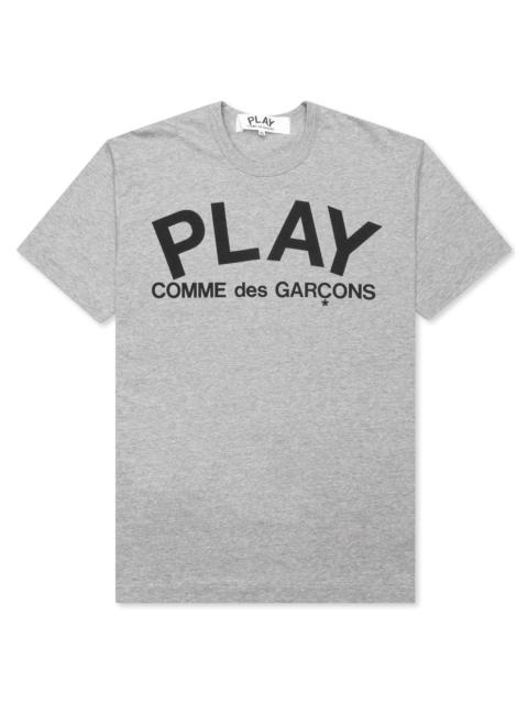 Comme des Garçons PLAY COMME DES GARCONS PLAY TEXT T-SHIRT - GREY