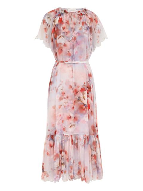 Zimmermann CRUSH FLUTTER MIDI DRESS