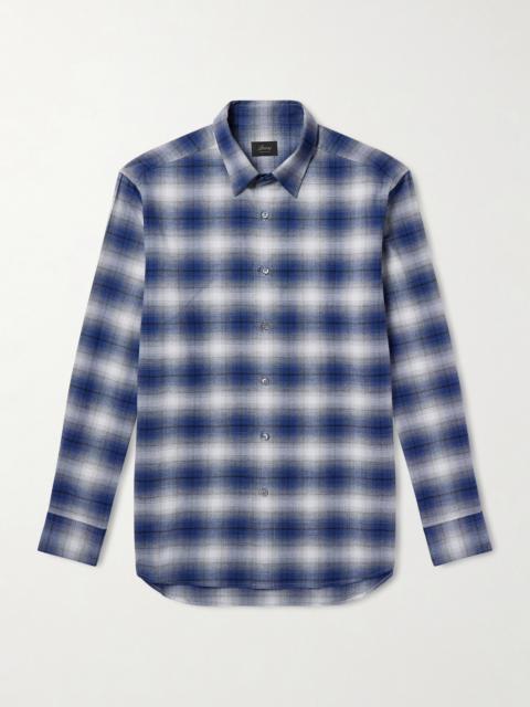 Brioni Checked Cotton-Flannel Shirt