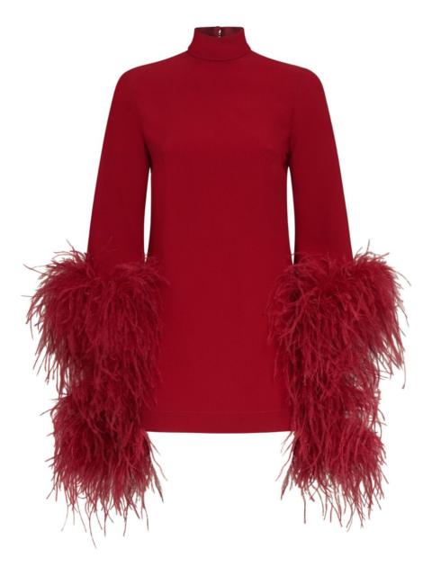 Taller Marmo feather-cuff mini dress