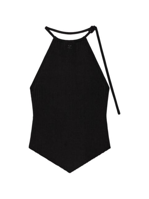 courrèges ribbed-knit top