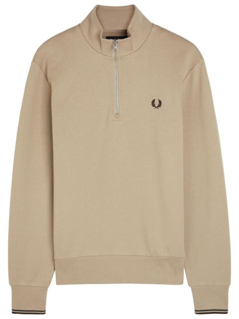 Fred Perry Fred Perry Half-zip Logo-embroidered Cotton Sweatshirt