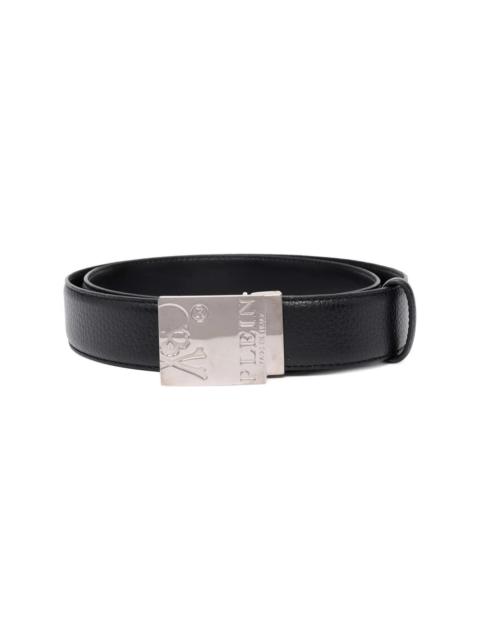 PHILIPP PLEIN engraved-logo buckle belt