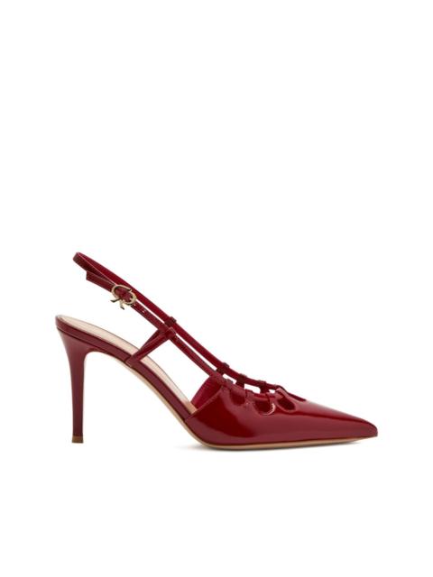 Gianvito Rossi cut-out patent slingback 85mm