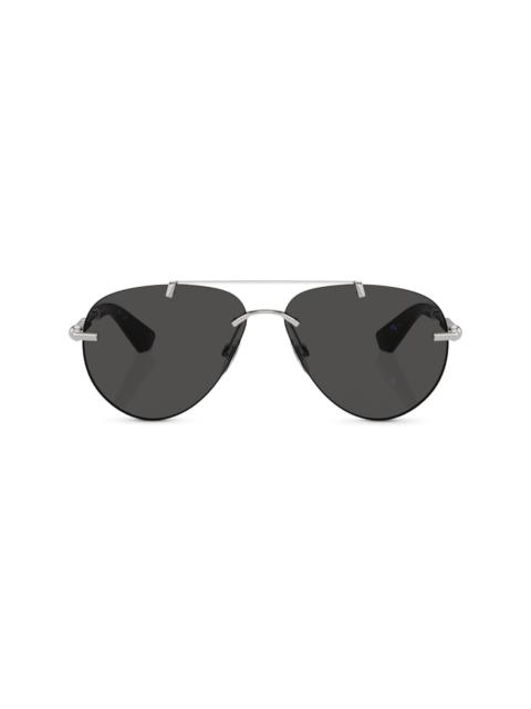 Burberry metallic aviator-frame sunglasses