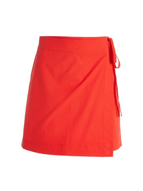BONDI BORN Avila Wrap Cotton Mini Skirt red