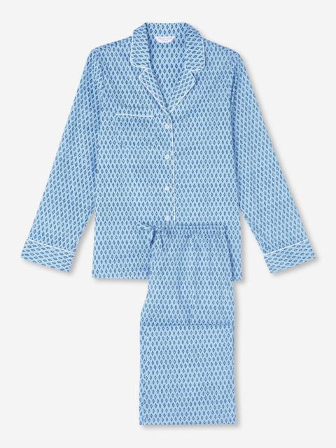 Derek Rose Women's Pyjamas Nelson 87 Cotton Batiste Blue