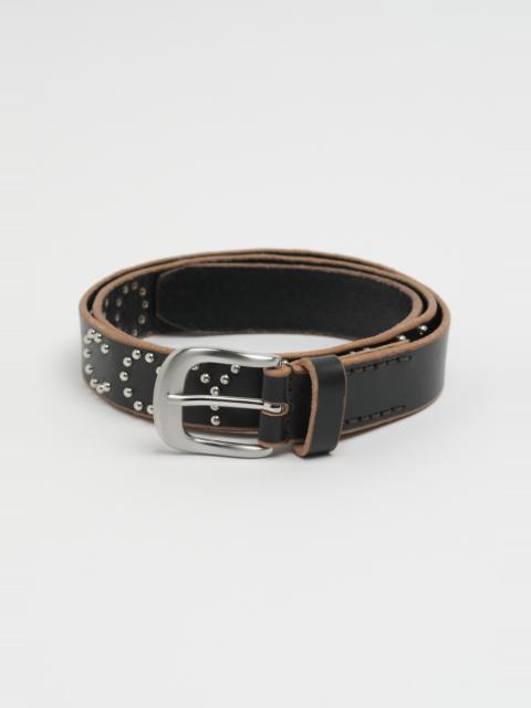 3 Cm Coyboy Belt in Black Leather