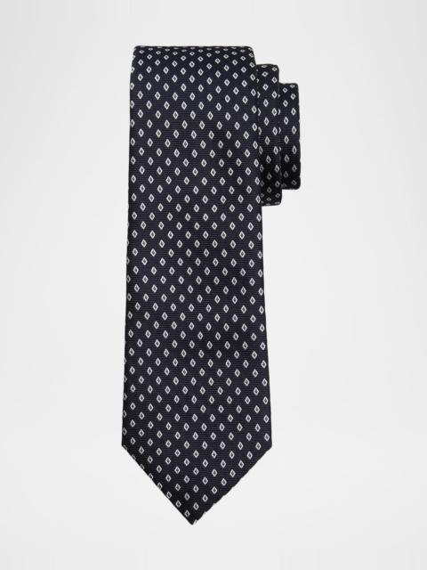 EMPORIO ARMANI Men's Micro-Diamond Silk Tie