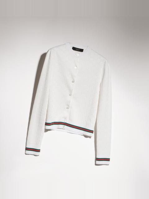 GUCCI GG fine cotton viscose jacquard cardigan