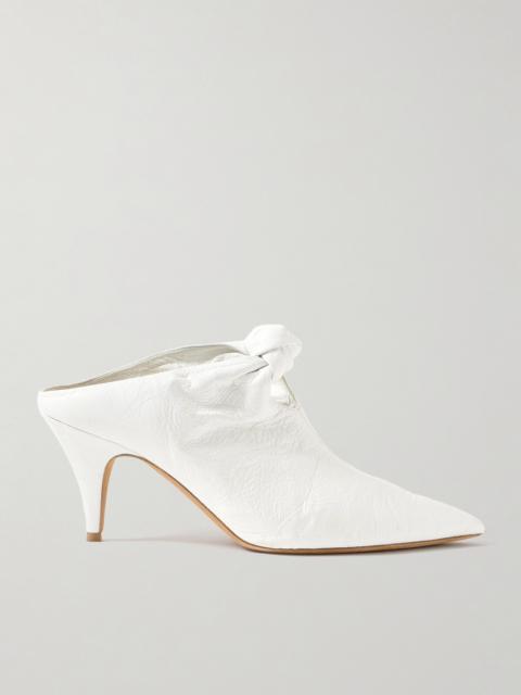 KHAITE Rowan Knotted Crinkled-leather Mules