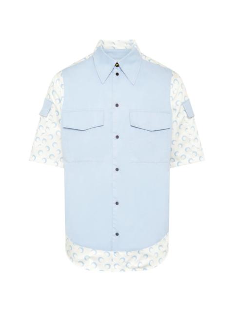 Marine Serre contrasted moon short sleeve shirt