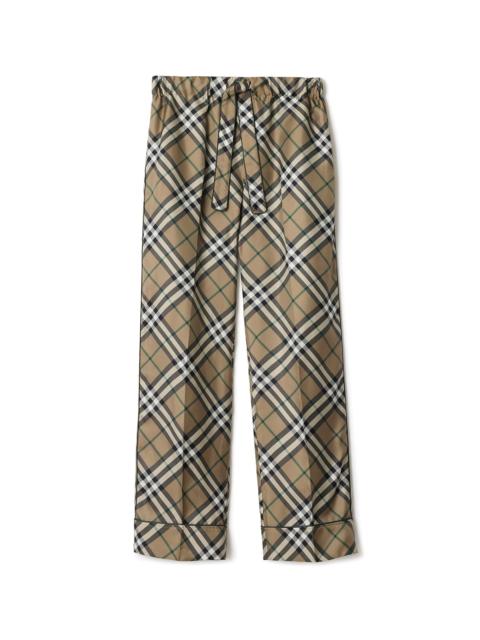 Check Silk Pyjama Trousers