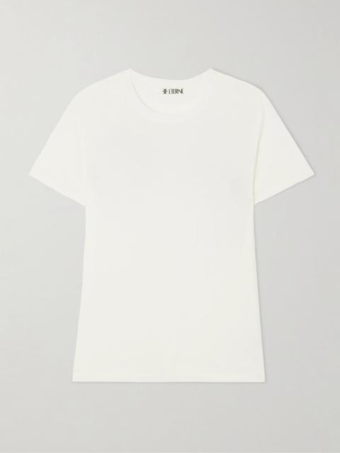 ÉTERNE Boyfriend cotton and modal-blend jersey T-shirt Ivory