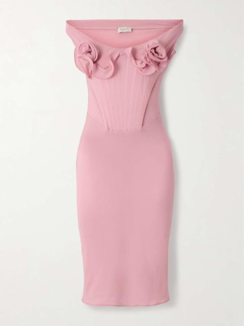 MAGDA BUTRYM Stretch-silk midi dress Pink