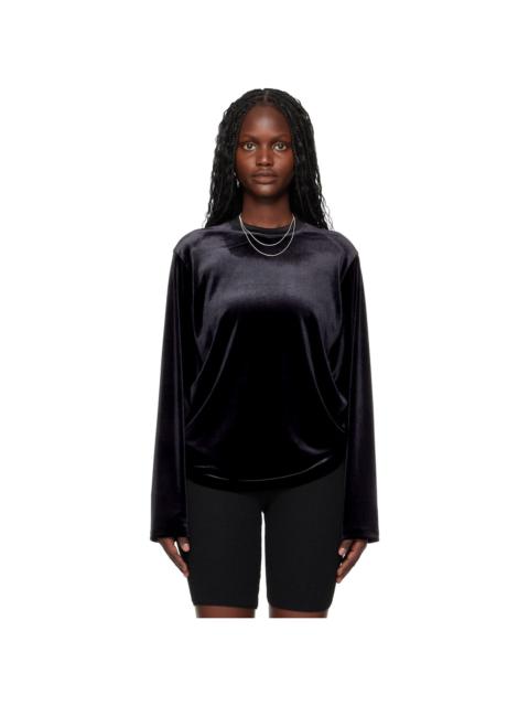 ESSENTIALS Black Holiday Velour Classic Long Sleeve T-shirt