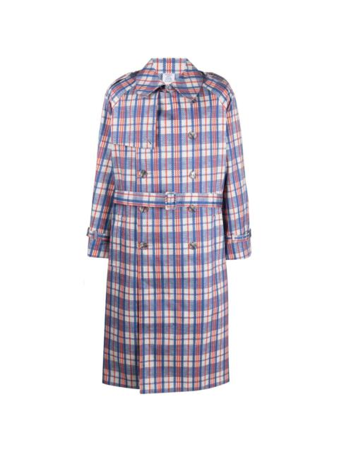 VETEMENTS check-pattern double-breasted trench coat