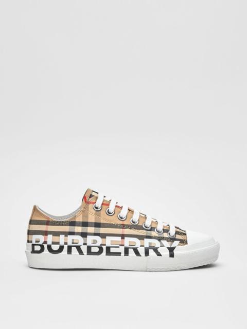 Burberry Logo Print Vintage Check Cotton Sneakers