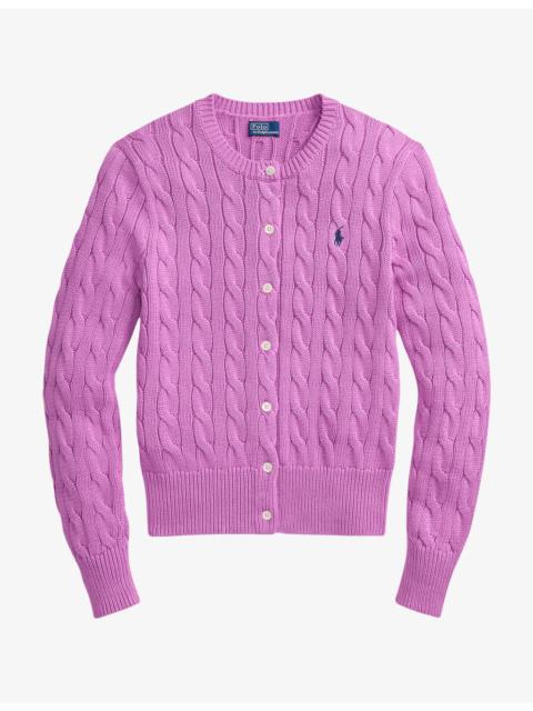 Polo Ralph Lauren Brand-Embroidered Cable-Knitted Cotton Cardigan
