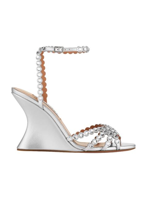 AQUAZZURA Tequila Wedge Sandal 95 - Silver