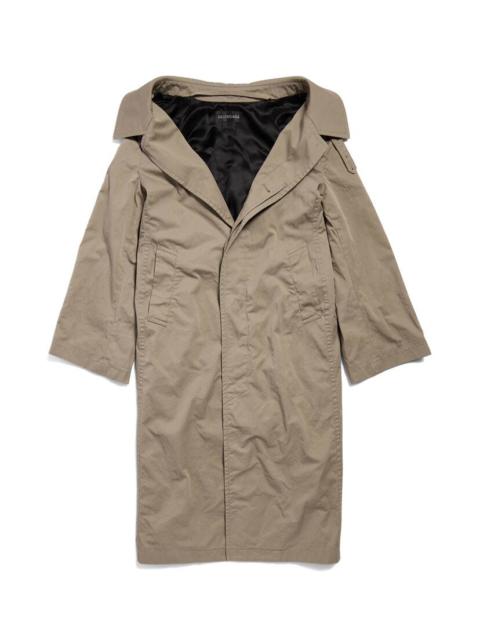 BALENCIAGA Off Shoulder Carcoat in Beige