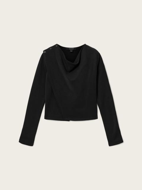 ALLSAINTS SKYLER LONG SLEEVE ASYMMETRIC OVERSIZED TOP