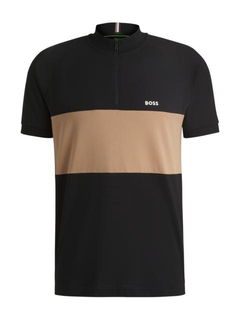 BOSS ACTIVE POLO SHIRT WITH BLOCK STRIPE