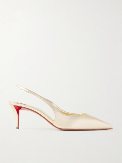 Christian Louboutin Miss Z Metallic Leather Slingback Pumps