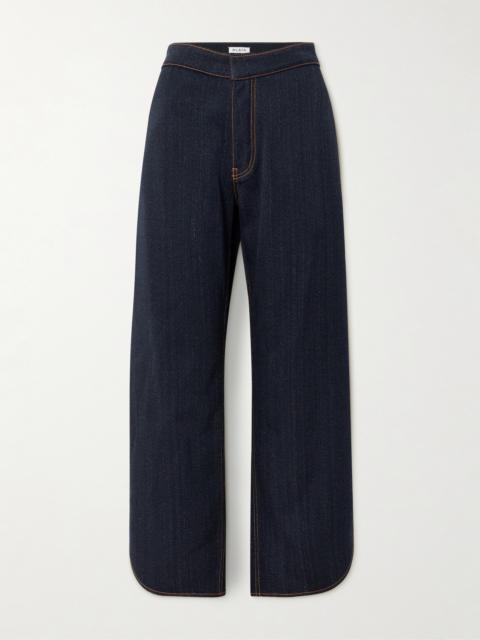 Alaïa Layered Low-rise Wide-leg Jeans