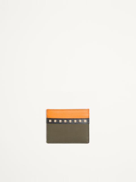 Valentino VALENTINO GARAVANI STUD UP CARDHOLDER IN NYLON AND GRAINY CALFSKIN