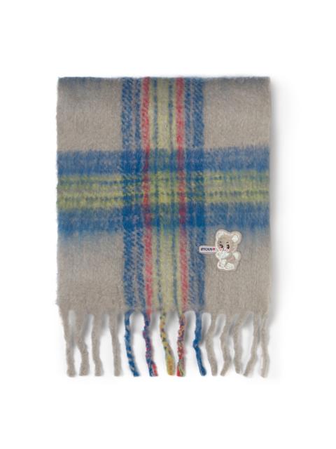 TOUS Blue-grey Alicya Petit Tartan scarf