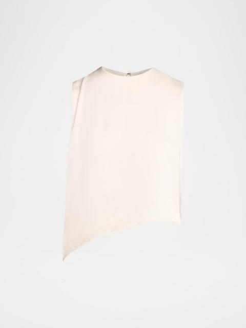 Vince Asymmetric Satin Lace Top