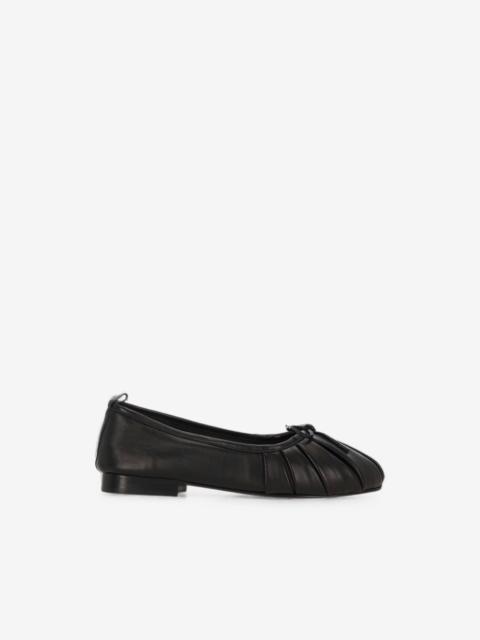 HEREU pleated bow-detail ballet flats