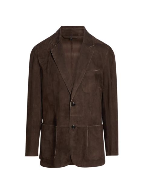 GIORGIO ARMANI Men's Tailored Suede Jacket - Brown