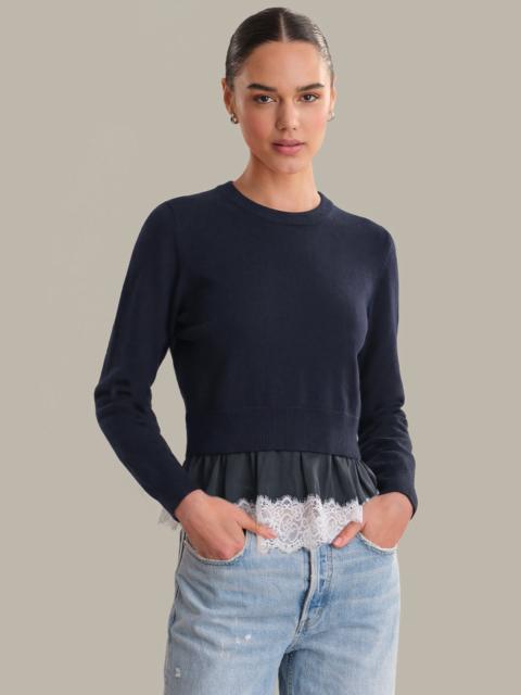 525 america Cora: Lace Trim Cashmere Blend Knit Pullover