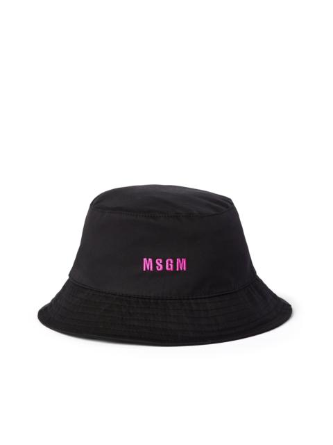 MSGM Cotton bucket hat with embroidered micro logo