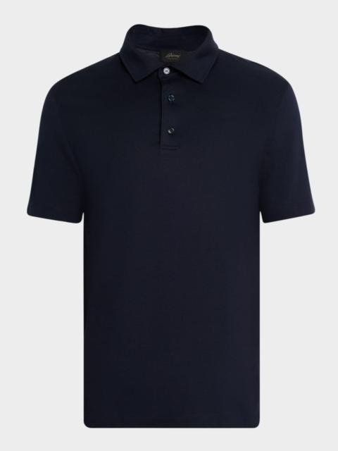 Brioni Men's Cotton and Cashmere Polo Shirt