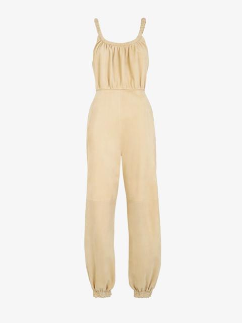 FENDI Beige suede jumpsuit