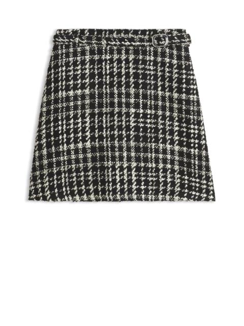 HUGO A-LINE MINISKIRT IN CHECKED BOUCLÉ