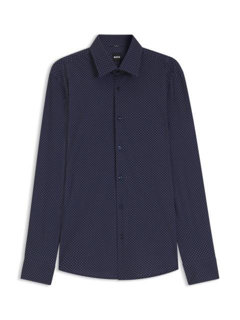 BOSS SLIM-FIT SHIRT IN PRINTED PERFORMANCE STRETCH FABRIC