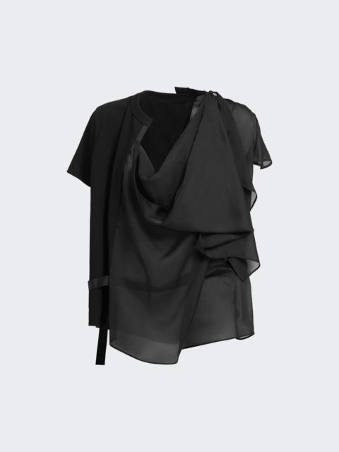 sacai Satin X Cotton Jersey Tee Black