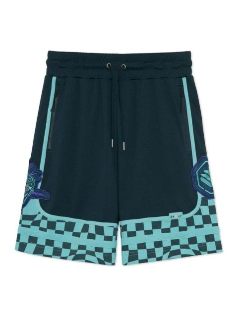 Li-Ning Li-Ning BadFive Checkerboard Basketball Competition Shorts 'Dark Blue Mint' AAPR589-2